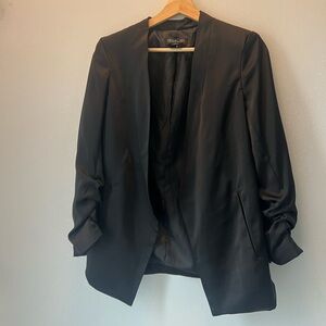 Rachel Zoe | S | Black Open-Front Satin Blazer
